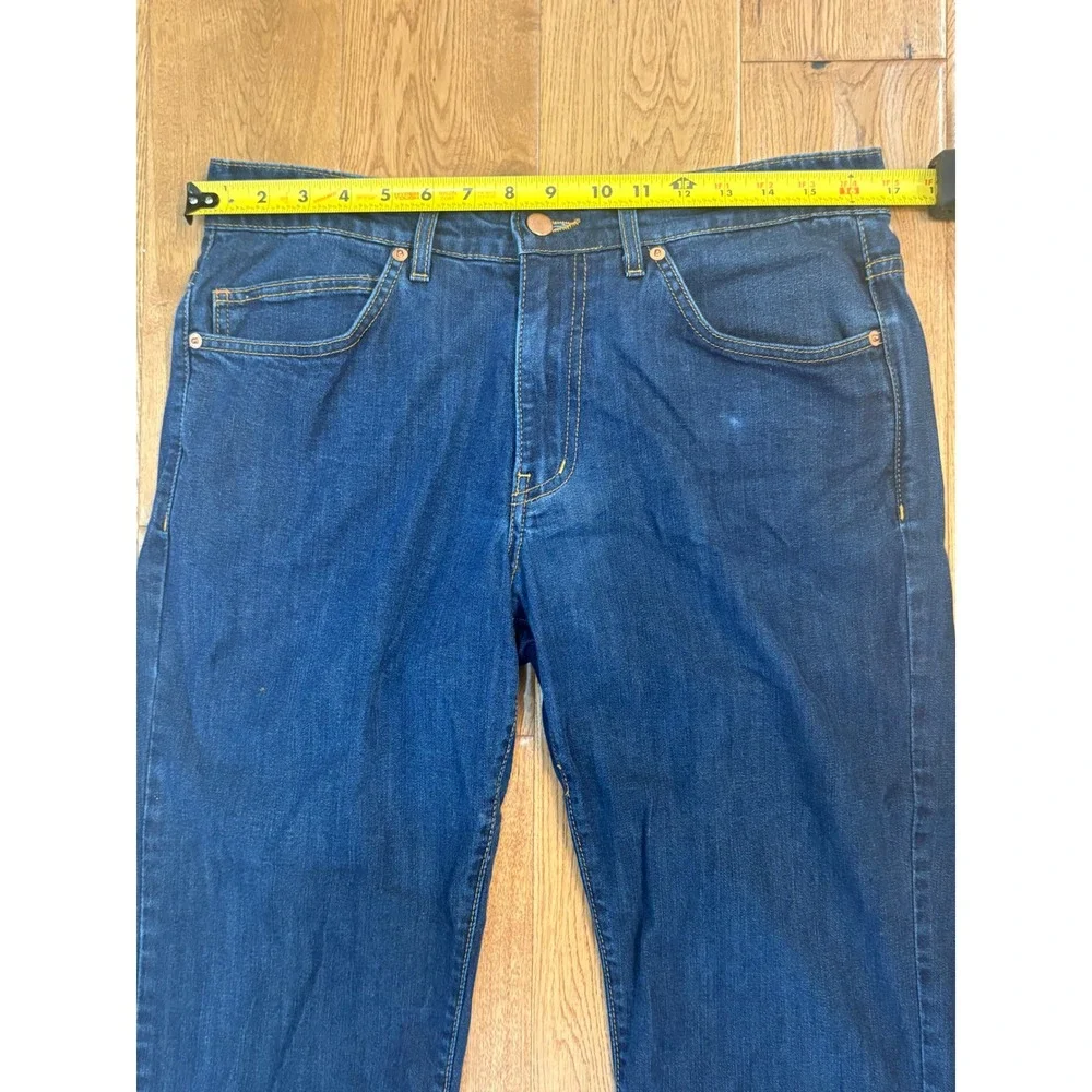 Aviator Mens Best Travel Jeans Dark Wash Straight Leg Indigo Made in USA 34x30